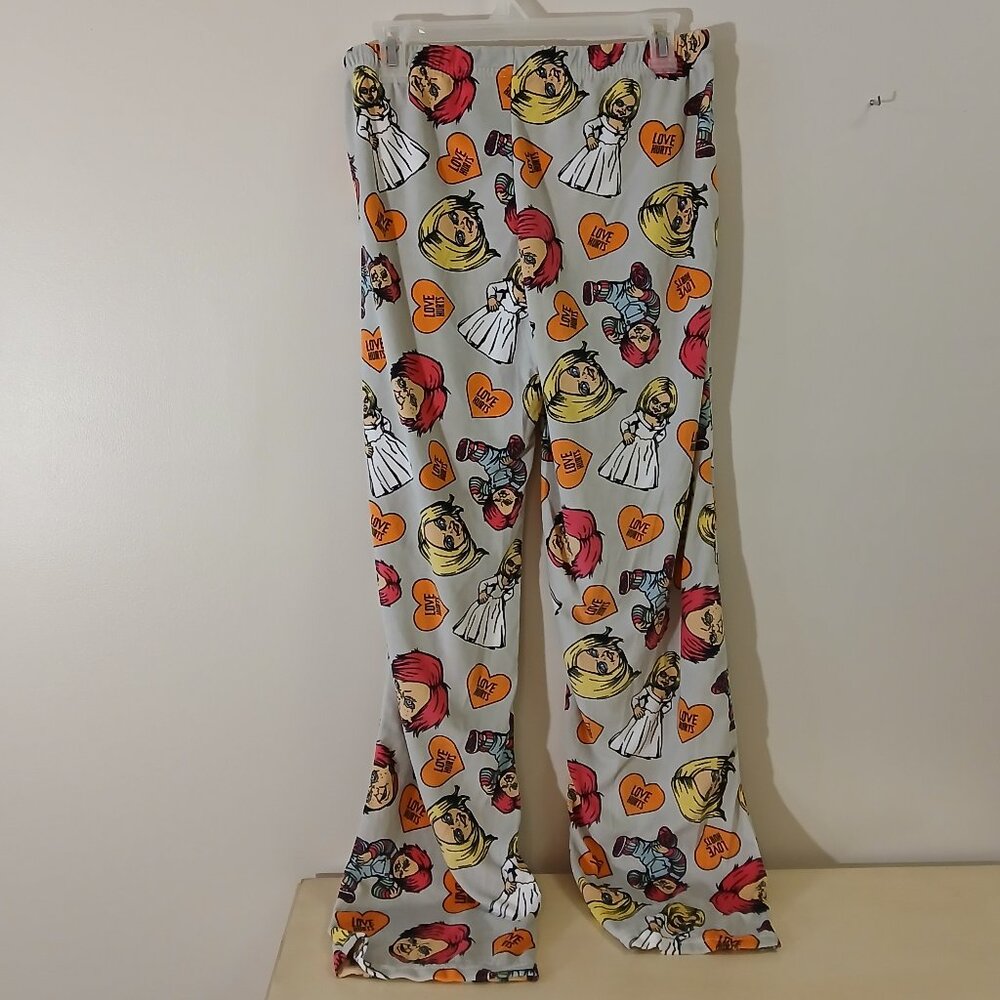 NWT Ladies fleece sleepwear Chucky & Tiffany pants - small - Picture 2 of 8